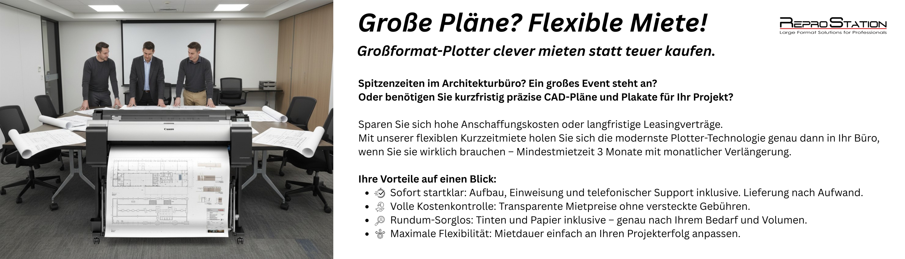 Kurzzeitmiete Plotter